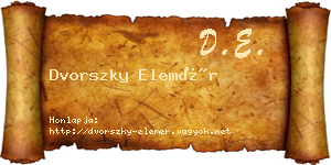 Dvorszky Elemér névjegykártya
